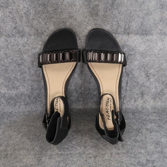 Kenneth Cole Shoes Womens 6 Sandal Wedge Pump Ankle Strap Fashion Reaction Black - Picture 7 of 14